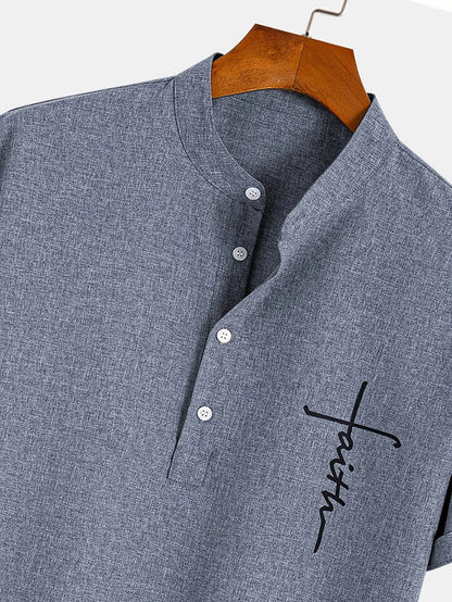 Ovwiss™ | Chemise élégante à manches courtes et col montant