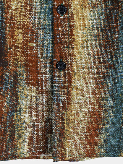 Chemise rayée à manches courtes et poches boutonnées pour homme