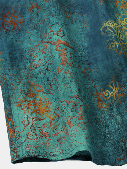 Chemise manches courtes hawaïenne bleu tropical vacances
