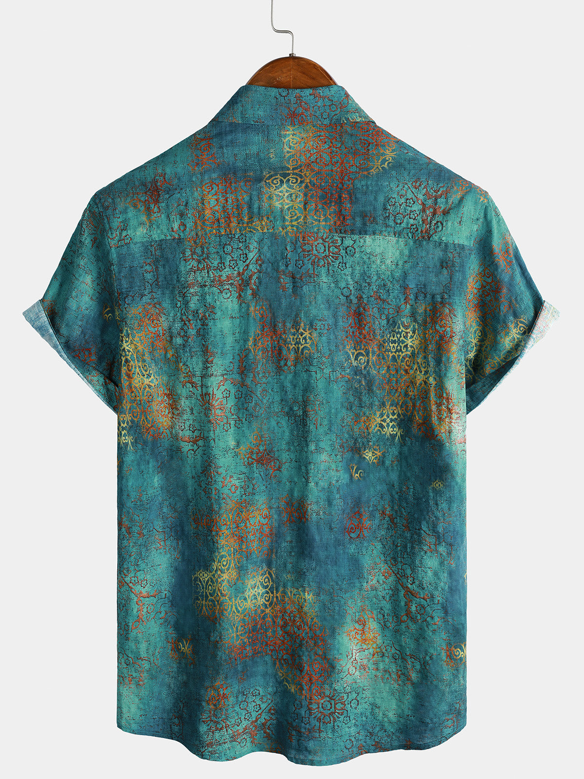 Chemise manches courtes hawaïenne bleu tropical vacances