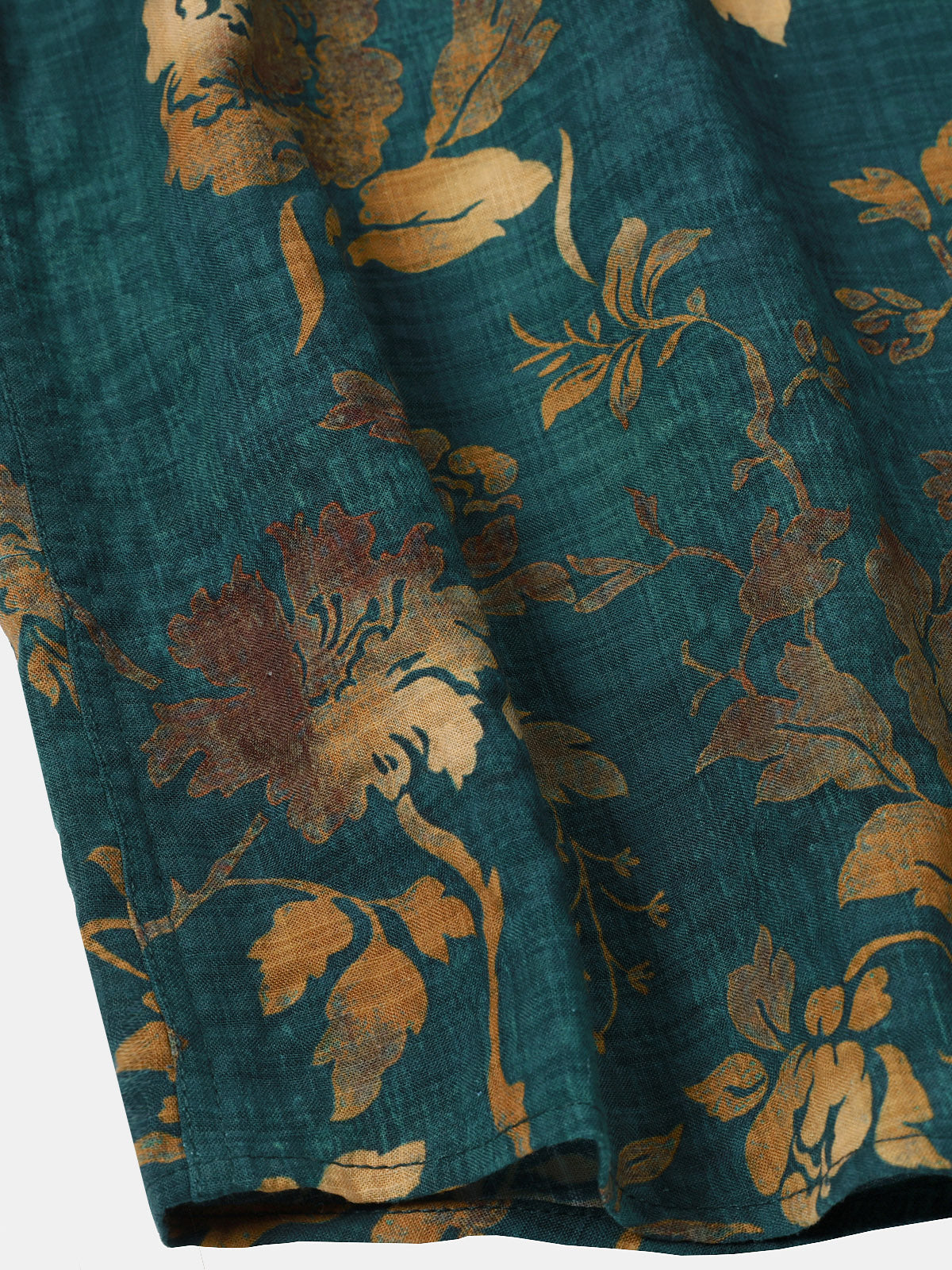 Chemise manches courtes hawaïenne verte vintage en coton