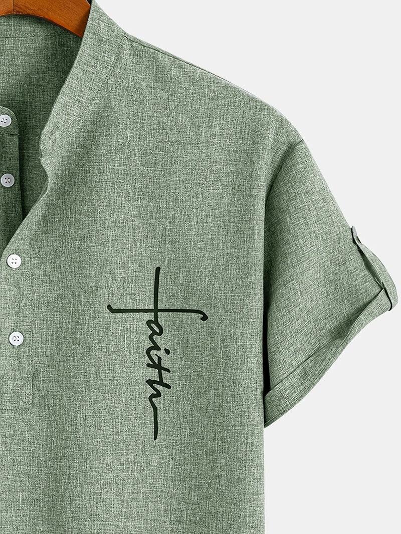 Ovwiss™ | Chemise élégante à manches courtes et col montant