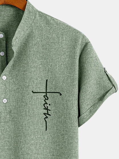 Ovwiss™ | Chemise élégante à manches courtes et col montant