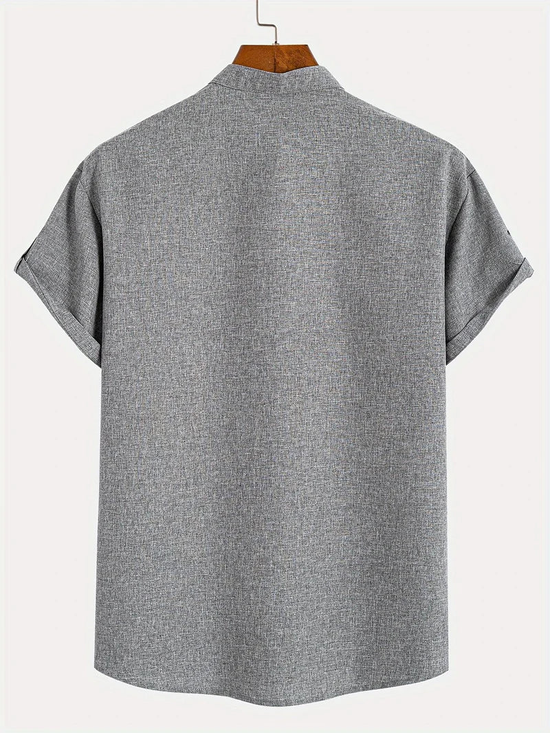 Ovwiss™ | Chemise élégante à manches courtes et col montant