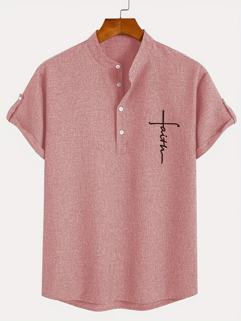 Ovwiss™ | Chemise élégante à manches courtes et col montant