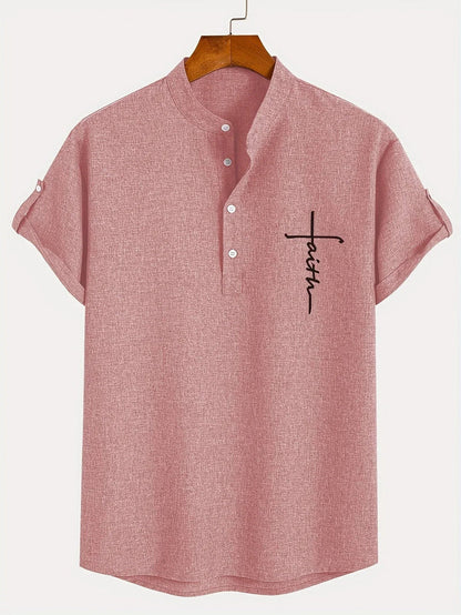 Ovwiss™ | Chemise élégante à manches courtes et col montant