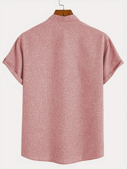 Ovwiss™ | Chemise élégante à manches courtes et col montant