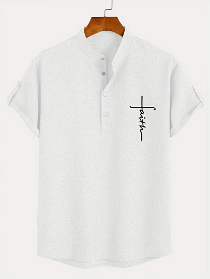 Ovwiss™ | Chemise élégante à manches courtes et col montant