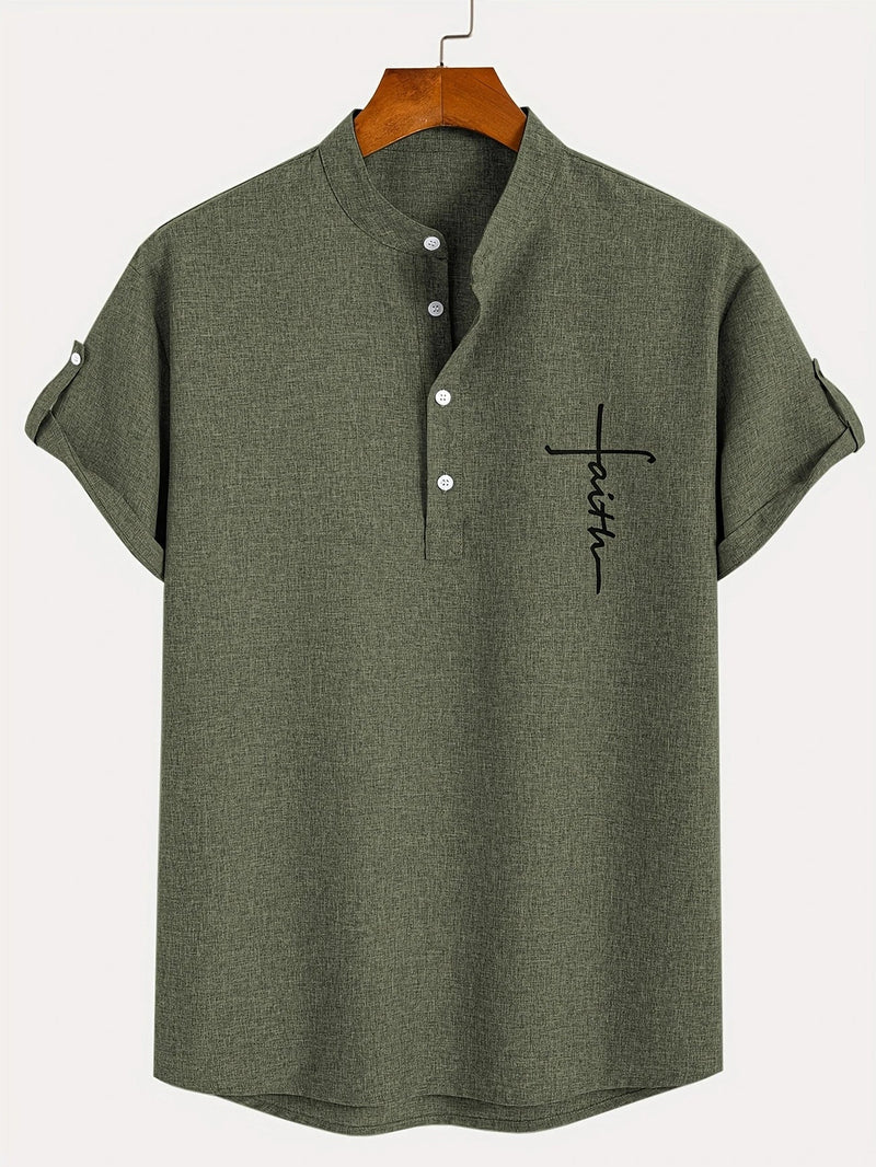 Ovwiss™ | Chemise élégante à manches courtes et col montant