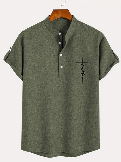Ovwiss™ | Chemise élégante à manches courtes et col montant