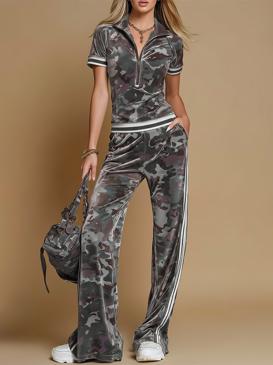 Ovwiss™ | Ensemble Velours Camouflage Davin