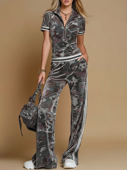 Ovwiss™ | Ensemble Velours Camouflage Davin