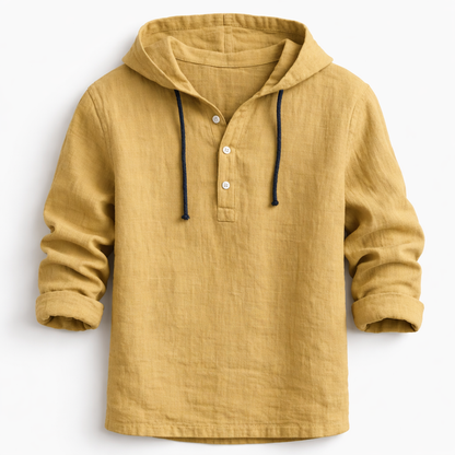 OVWISS| CHEMISE À CAPUCHE EN LIN POUR HOMMES