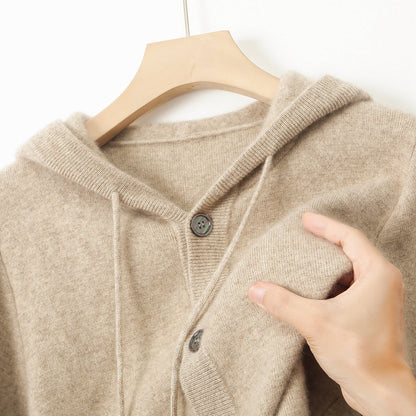 Ovwiss Mavoni™ – Cardigan à Capuche en Laine Mérinos