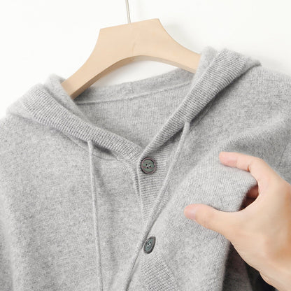 Ovwiss Mavoni™ – Cardigan à Capuche en Laine Mérinos