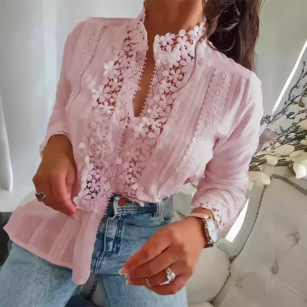 Marga – Blouse en Dentelle Florale