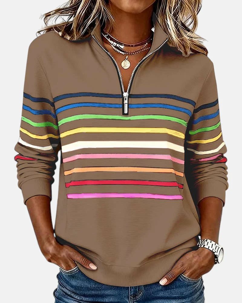 Ovwiss™ | Top Maggie — Rayures Colorées Femme