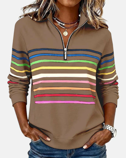 Ovwiss™ | Top Maggie — Rayures Colorées Femme