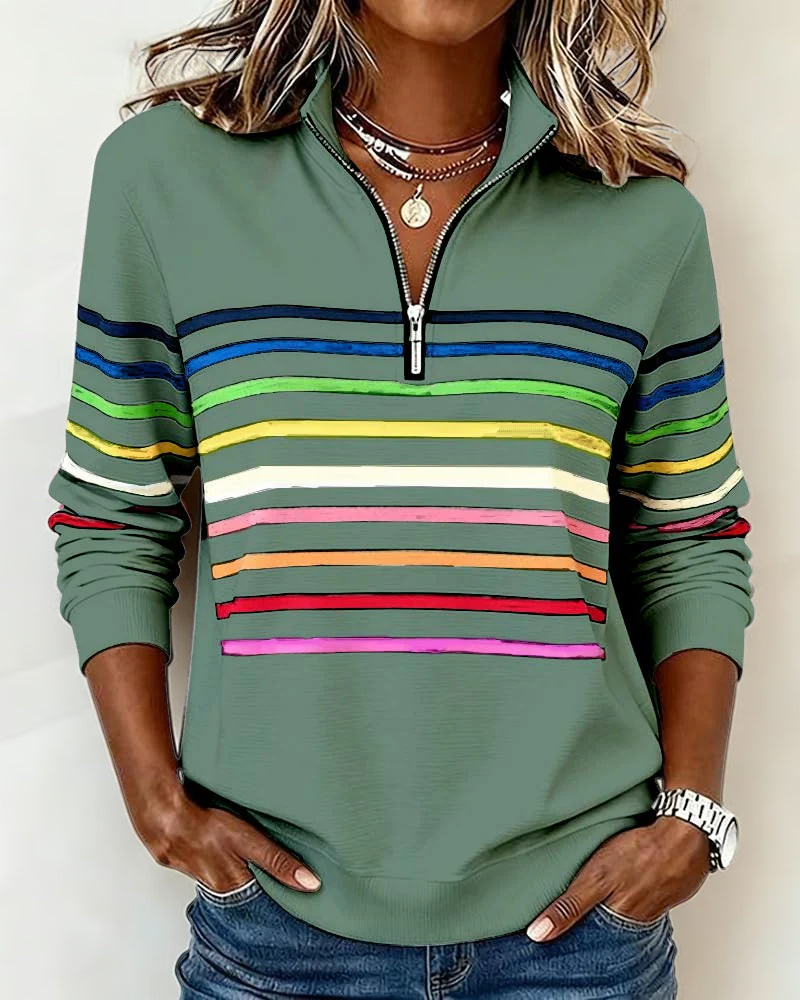 Ovwiss™ | Top Maggie — Rayures Colorées Femme
