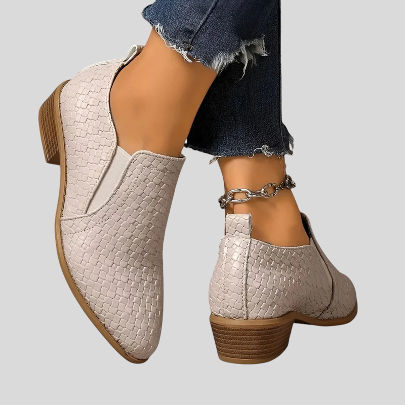 Francesca²| Bottines Tressées à Talon Bloc