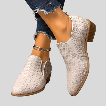 Francesca²| Bottines Tressées à Talon Bloc