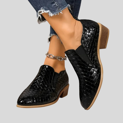 Francesca²| Bottines Tressées à Talon Bloc