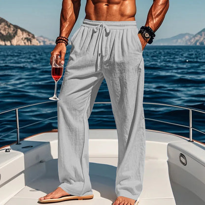 OVWISS | PANTALON LIN AZUR POUR HOMME