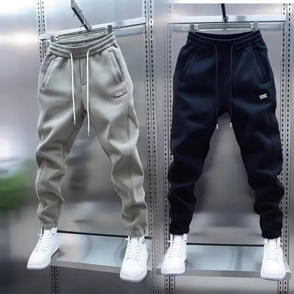 OVWISS| PANTALON DE SALON BAGGY UNI À TAILLE ÉLASTIQUE