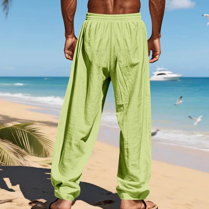 OVWISS | PANTALON LIN AZUR POUR HOMME