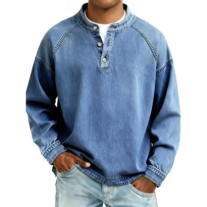 Chemise Henley Denim Vintage Ovwis