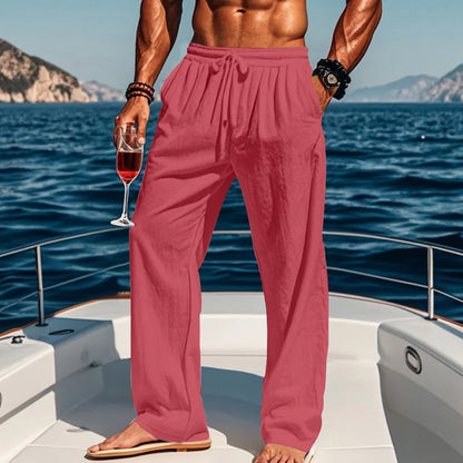 OVWISS | PANTALON LIN AZUR POUR HOMME