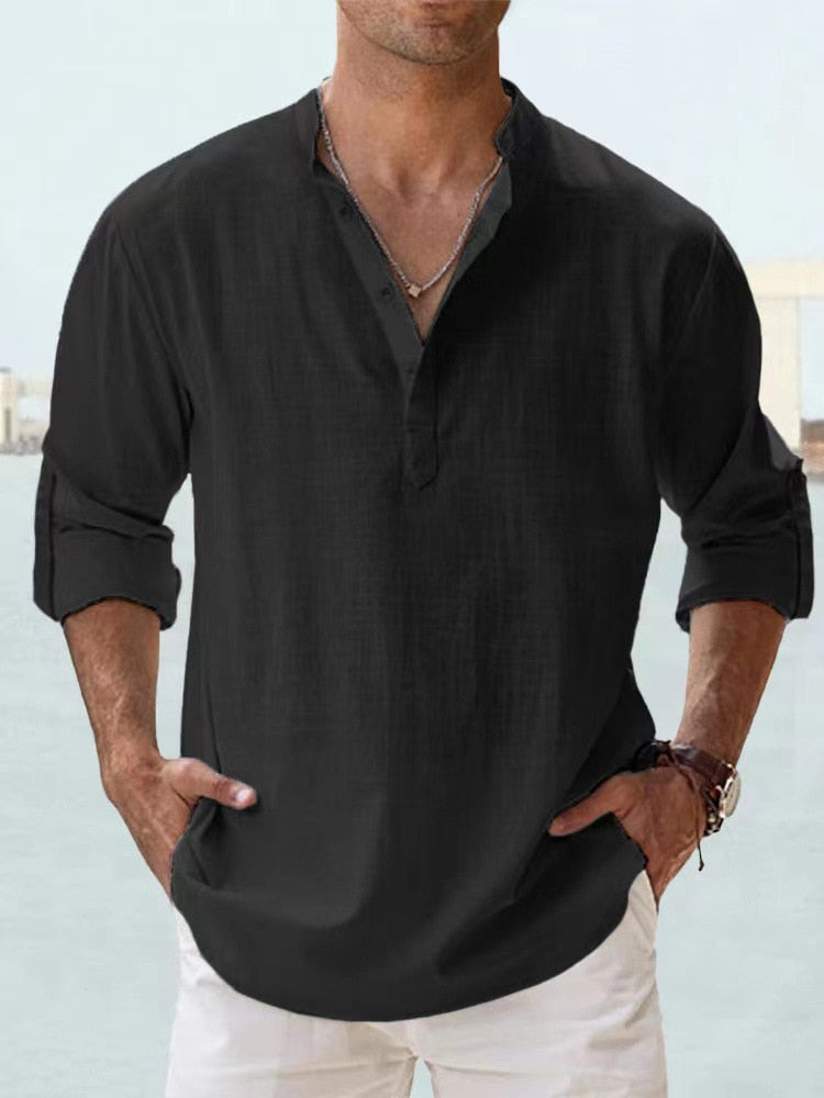 Chemise respirante en lin pour homme