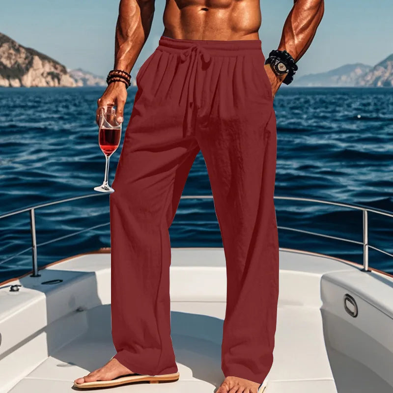 OVWISS | PANTALON LIN AZUR POUR HOMME