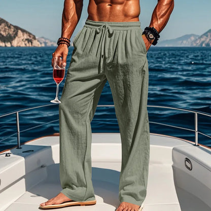OVWISS | PANTALON LIN AZUR POUR HOMME