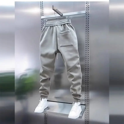 OVWISS| PANTALON DE SALON BAGGY UNI À TAILLE ÉLASTIQUE