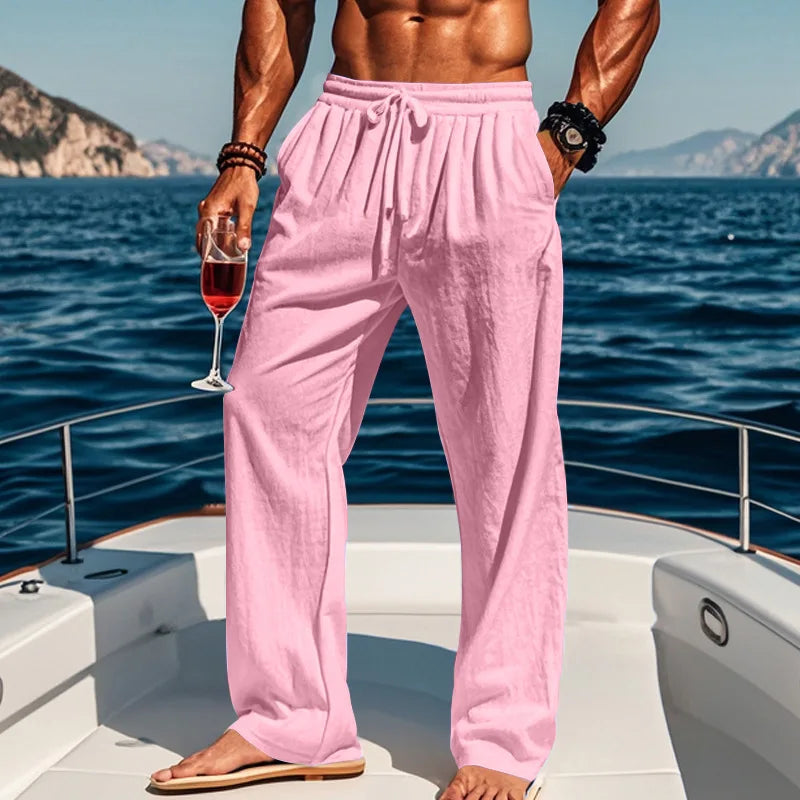 OVWISS | PANTALON LIN AZUR POUR HOMME