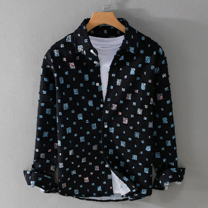 Chemise en Denim Effiloché Mosaïque Lipari