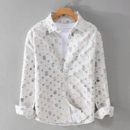 Chemise en Denim Effiloché Mosaïque Lipari
