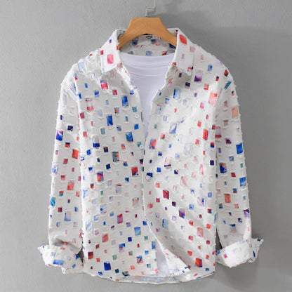 Chemise en Denim Effiloché Mosaïque Lipari