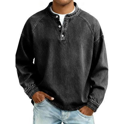 Chemise Henley Denim Vintage Ovwis