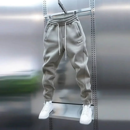 OVWISS| PANTALON DE SALON BAGGY UNI À TAILLE ÉLASTIQUE