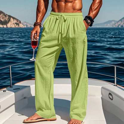 OVWISS | PANTALON LIN AZUR POUR HOMME