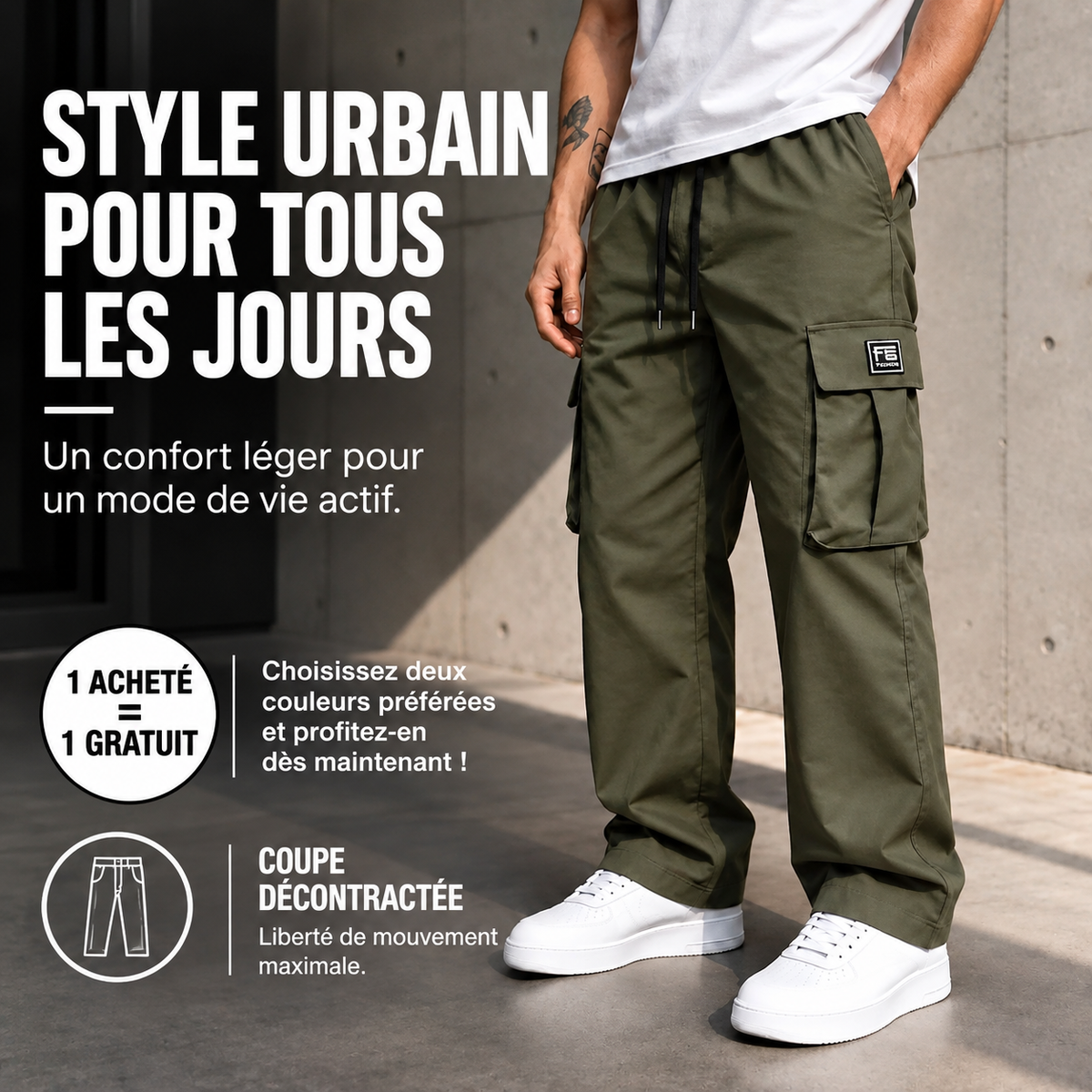 Pantalon cargo homme – Toujours un look impeccable | 1 acheté, 1 offert