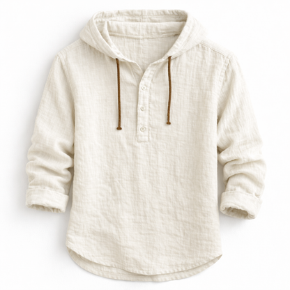 OVWISS| CHEMISE À CAPUCHE EN LIN POUR HOMMES