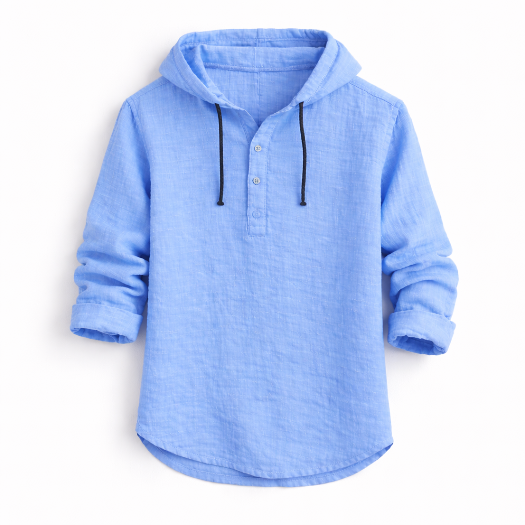 OVWISS| CHEMISE À CAPUCHE EN LIN POUR HOMMES