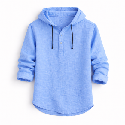 OVWISS| CHEMISE À CAPUCHE EN LIN POUR HOMMES