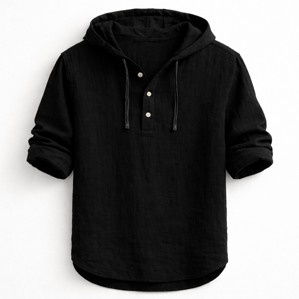 OVWISS| CHEMISE À CAPUCHE EN LIN POUR HOMMES