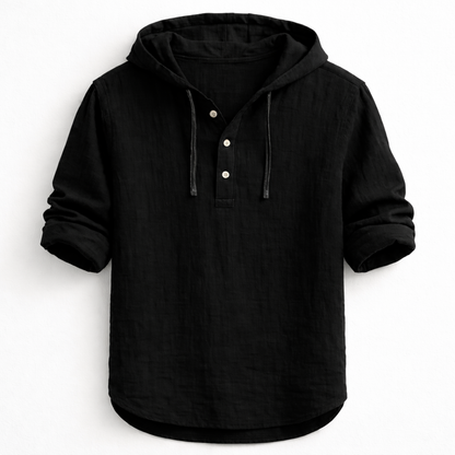 OVWISS| CHEMISE À CAPUCHE EN LIN POUR HOMMES