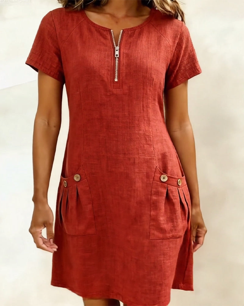 OVWISS | ROBE LÉGÈRE COTON-LIN POUR FEMMES