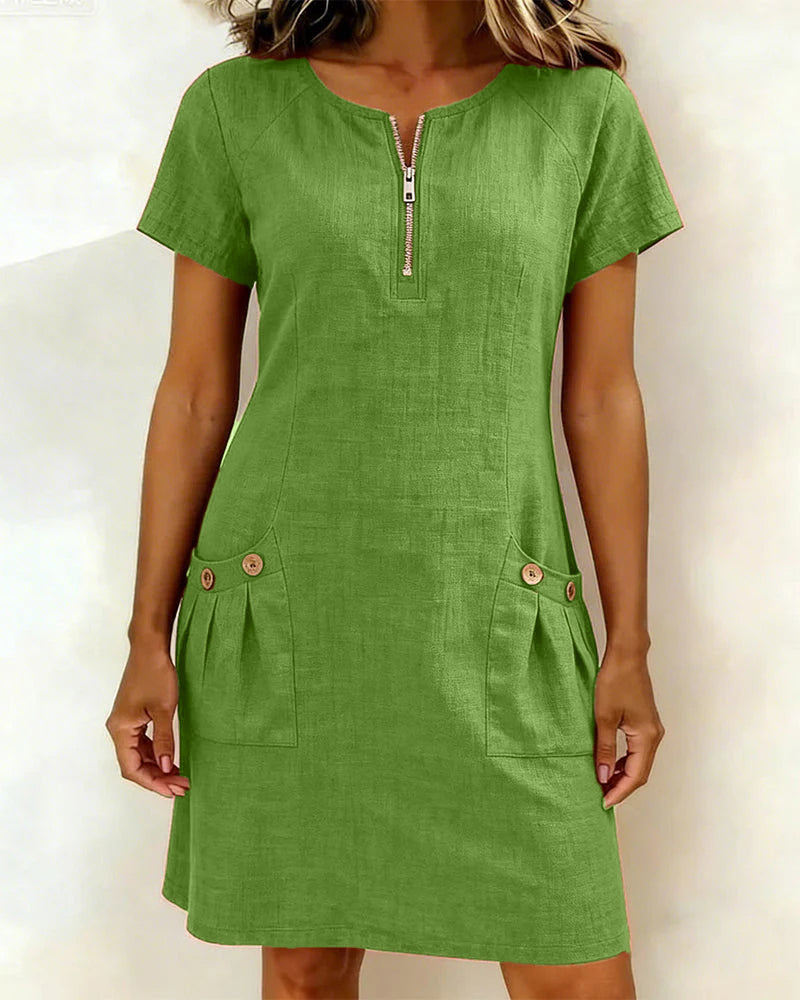 OVWISS | ROBE LÉGÈRE COTON-LIN POUR FEMMES